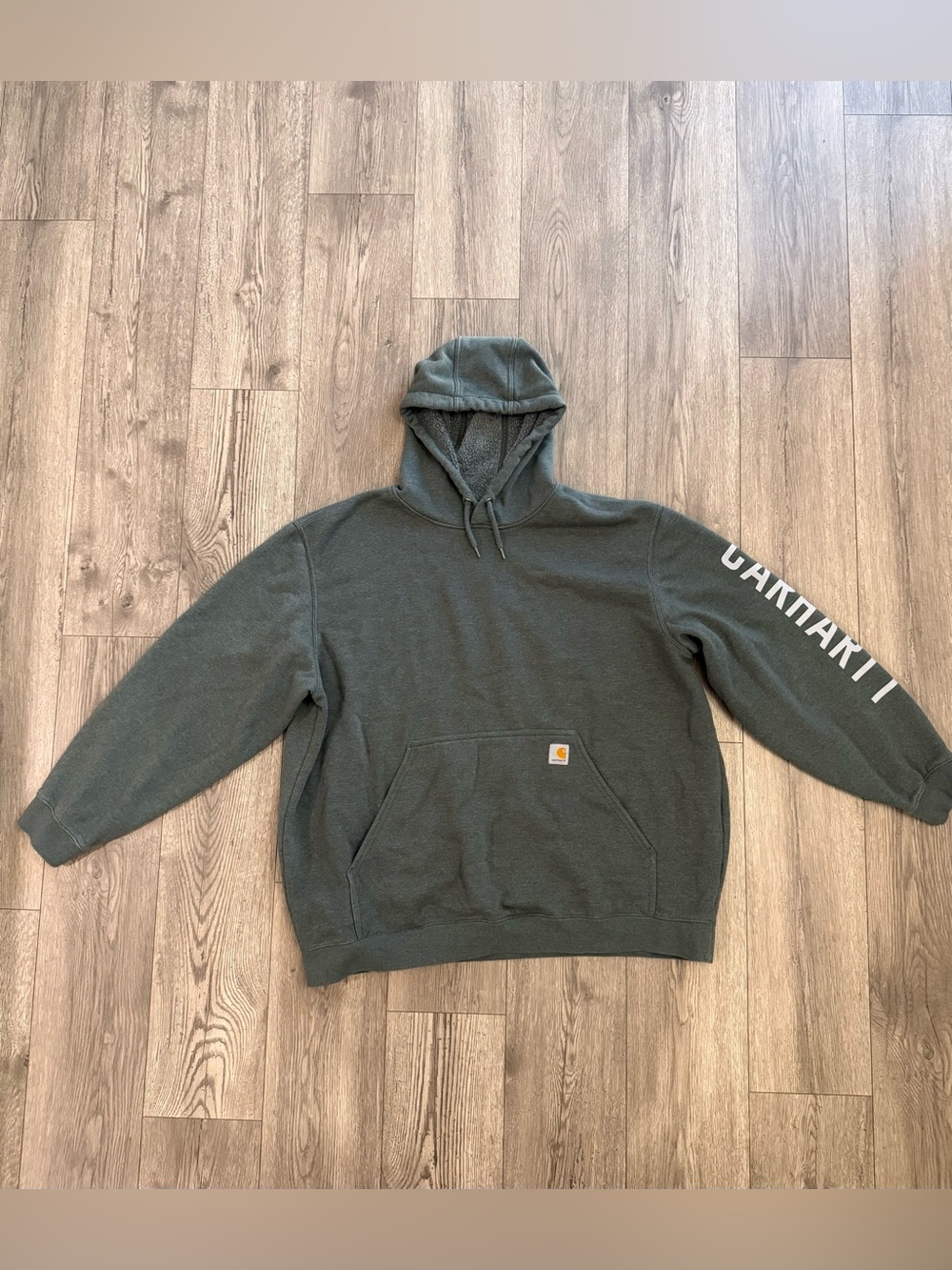 Carhartt Grey Loose Fit Men’s Size: 3XL Logo Long Sleeve Pullover Hoodie